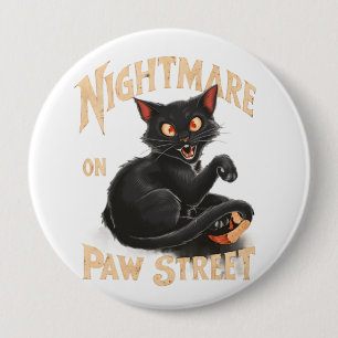 Badge Rond 10 Cm Yeux rouges et ombres effrayantes