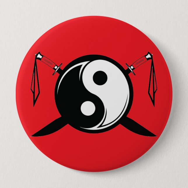 Badge Rond 10 Cm Yin Yang Double mot de passe (Devant)