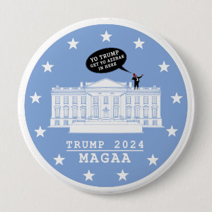 BADGE ROND 10 CM YO TRUMP - BOUTON WHITEHOUSE
