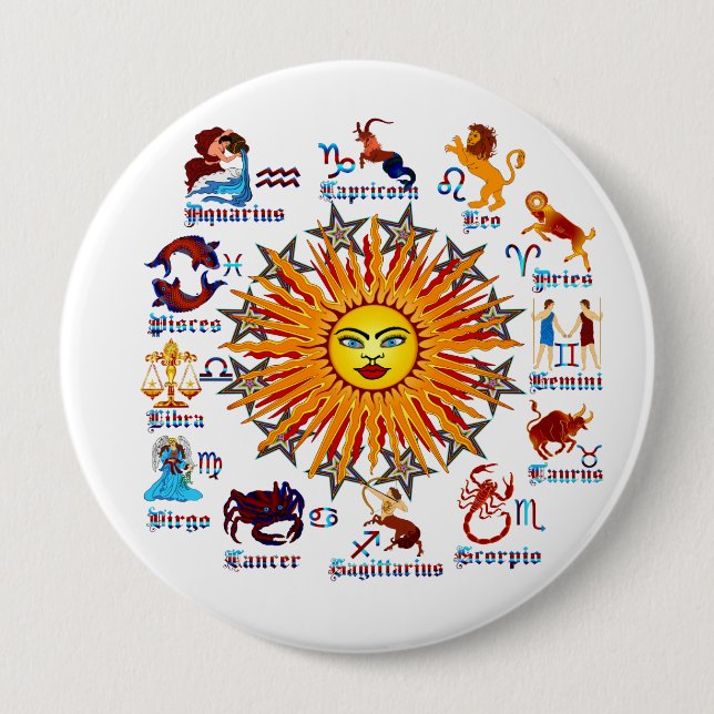 Badge Rond 10 Cm Zodiac-Signs-All-V-1 (Devant)
