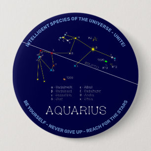 Badge Rond 10 Cm Zodiaque Aquarius