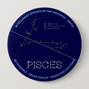 Badge Rond 10 Cm Zodiaque Pisces