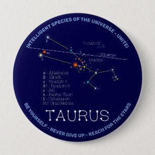 Badge Rond 10 Cm Zodiaque Taurus