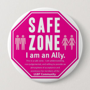 Badge Rond 10 Cm Zone de coffre-fort de LGBT