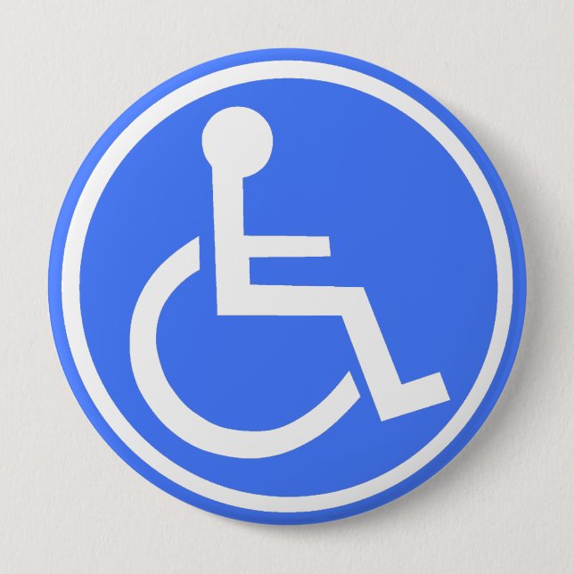 BADGE ROND 10 CM ZONE DE STATIONNEMENT DE FAUTEUIL ROULANT (Devant)