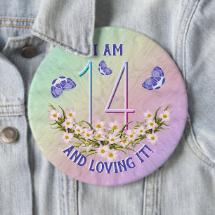 Badge Rond 15,2 Cm 14e anniversaire Rainbow Garden Celebration Award