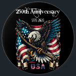 Badge Rond 15,2 Cm 1776 2026 Happy Anniversary America<br><div class="desc">Celebrate the spirit of freedom and unity with our 1776 2026 Happy Anniversary America Button. This eye-catching accessory features a vibrant design that commemorates two centuries of American history, making it perfect for parades, gatherings, or everyday wear. Crafted with high-quality materials, this button is durable and lightweight, ensuring it can...</div>