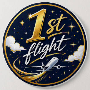 Badge Rond 15,2 Cm 1er vol avion