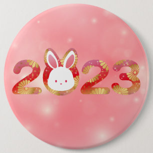 Badge Rond 15,2 Cm 2023, Nouvel An chinois, Lapin