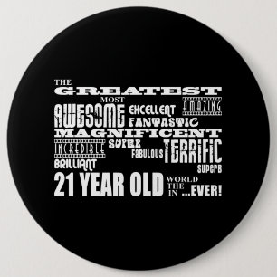 Badge Rond 15,2 Cm 21èmes ans de fête d'anniversaire d'amusement