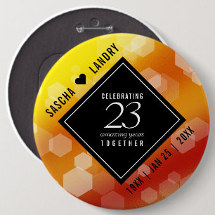 Badge Rond 15,2 Cm 23e anniversaire de Mariage de Topaz impérial