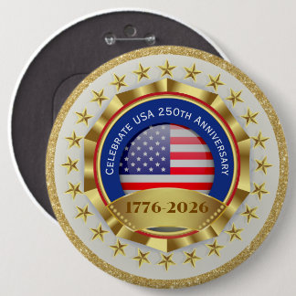 Badge Rond 15,2 Cm 250e anniversaire USA Patriotique | 1776–2026