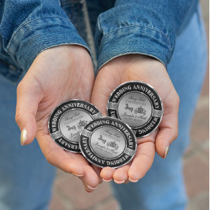 Badge Rond 15,2 Cm 25e anniversaire Mariage-Mariage cheval et transpo