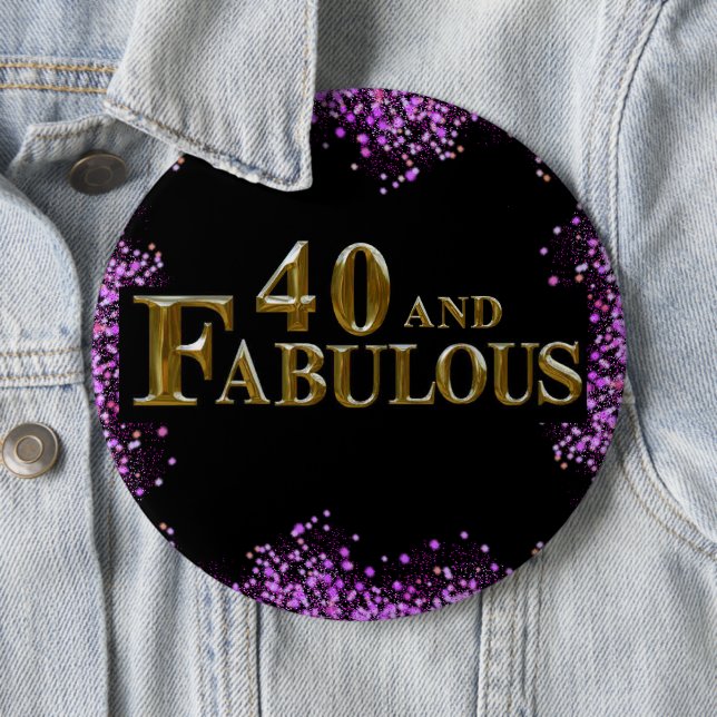 Badge Rond 15,2 Cm 40e anniversaire (En situation)