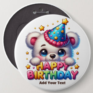 Badge Rond 15,2 Cm #4 Ajoutez votre texte /Joyeux Anniversaire