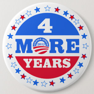 Badge Rond 15,2 Cm 4 années supplémentaires Obama 2012