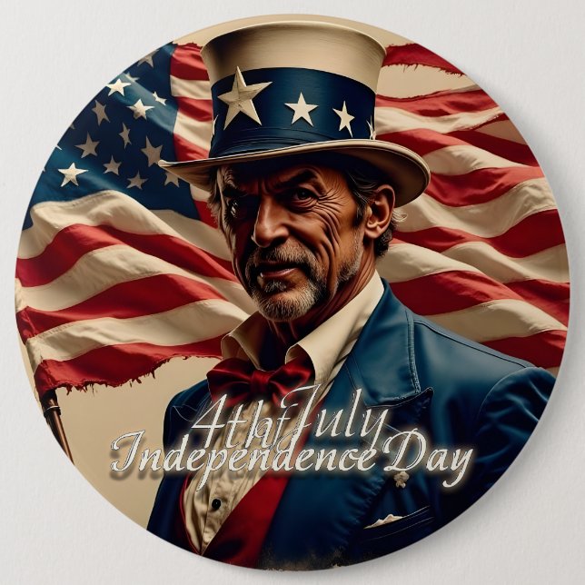 Badge Rond 15,2 Cm 4 juillet - Esprit d'indépendance (Devant)