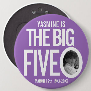 Badge Rond 15,2 Cm 50e anniversaire de la coutume violette les cinq g