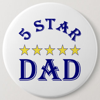Badge Rond 15,2 Cm 5 étoiles papa