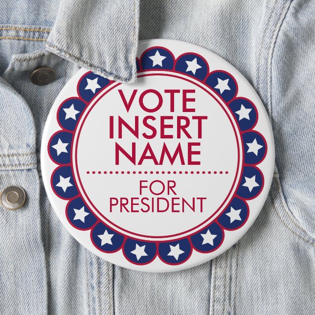 Badge Rond 15,2 Cm 6" Gros bouton personnalisé pour la campagne élect (En situation)
