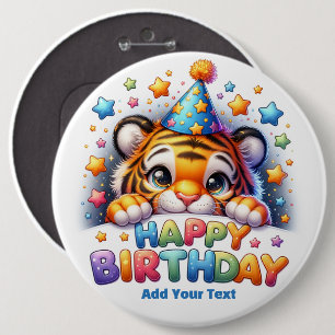 Badge Rond 15,2 Cm #7 Ajoutez votre texte /Joyeux Anniversaire