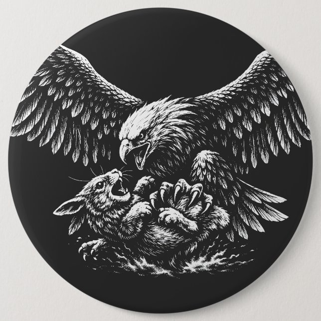 Badge Rond 15,2 Cm Aigle de Cendres par BurnsInHell (Devant)
