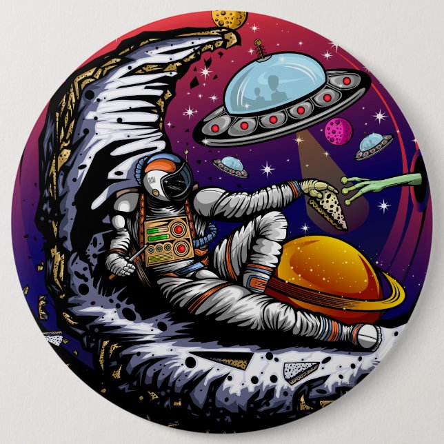 Badge Rond 15,2 Cm Aimant en pierre. (Devant)