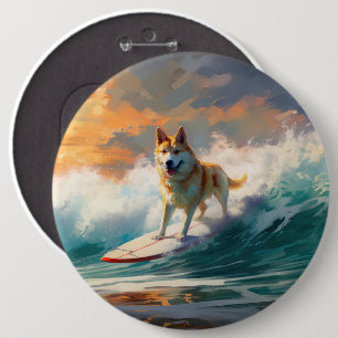 Badge Rond 15,2 Cm Akita Beach Surf Peinture