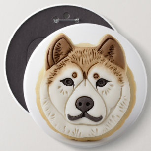 Badge Rond 15,2 Cm Akita Chien 3D Inspiré
