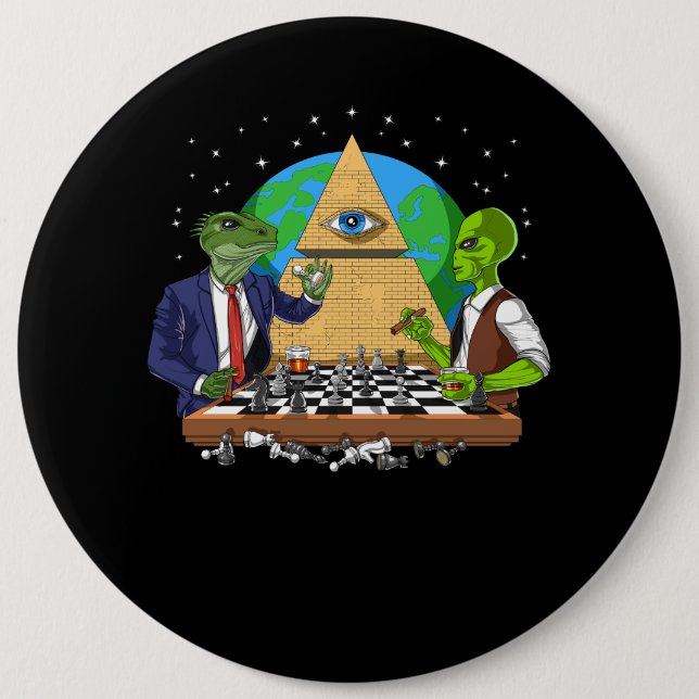Badge Rond 15,2 Cm Alien Illuminati (Devant)