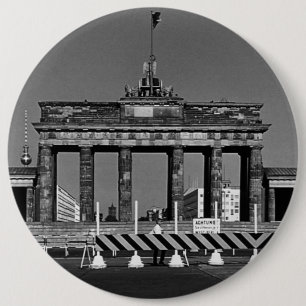 Badge Rond 15,2 Cm Allemagne vintage Porte de Brandebourg Berlin 1970