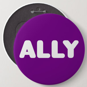 Badge Rond 15,2 Cm Ally LGBTQ Droite Alliés Spirit Day Blanc Violet
