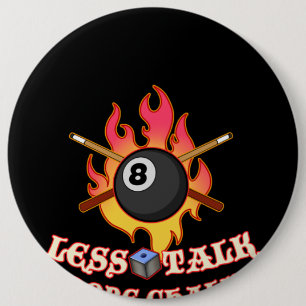 Badge Rond 15,2 Cm Amusant Joueur De Piscine Cadeaux Billard Balls Mo