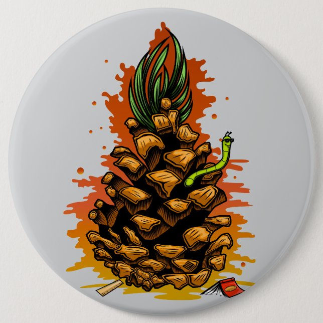 Badge Rond 15,2 Cm Ananas (Devant)