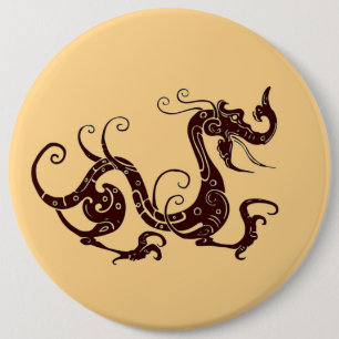 Badge Rond 15,2 Cm Ancien dragon mystique brun