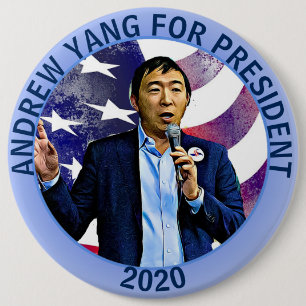 Badge Rond 15,2 Cm Andrew Yang pour le président 2020 Soutenez politi
