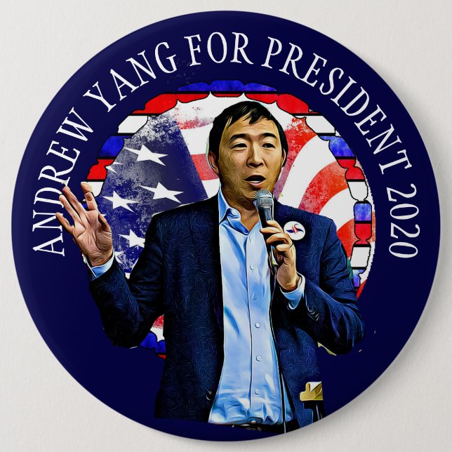 Badge Rond 15,2 Cm Andrew Yang pour l'élection présidentielle américa (Devant)
