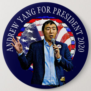 Badge Rond 15,2 Cm Andrew Yang pour l'élection présidentielle américa