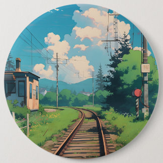Badge Rond 15,2 Cm Anime Aesthétique Japon Chemins de train de campag