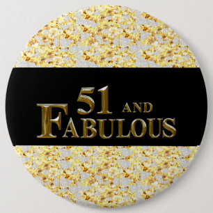 Badge Rond 15,2 Cm Anniversaire 51 ans