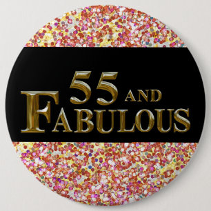 Badge Rond 15,2 Cm Anniversaire 55 ans