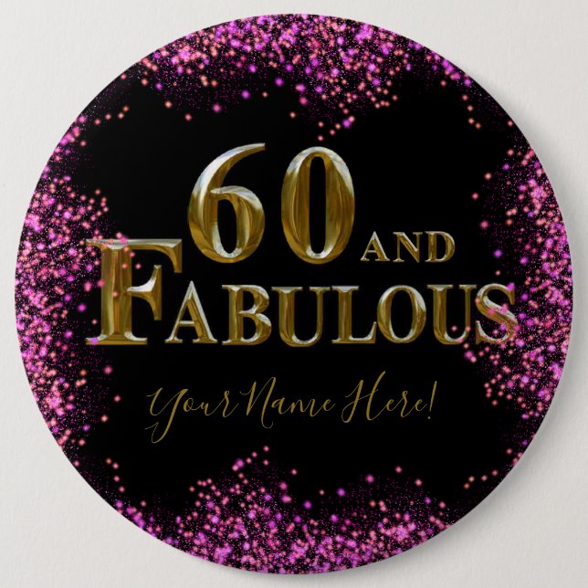 Badge Rond 15,2 Cm Anniversaire 60 ans (Devant)