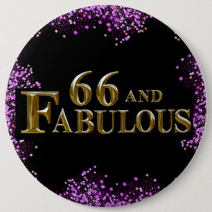 Badge Rond 15,2 Cm Anniversaire 66 ans