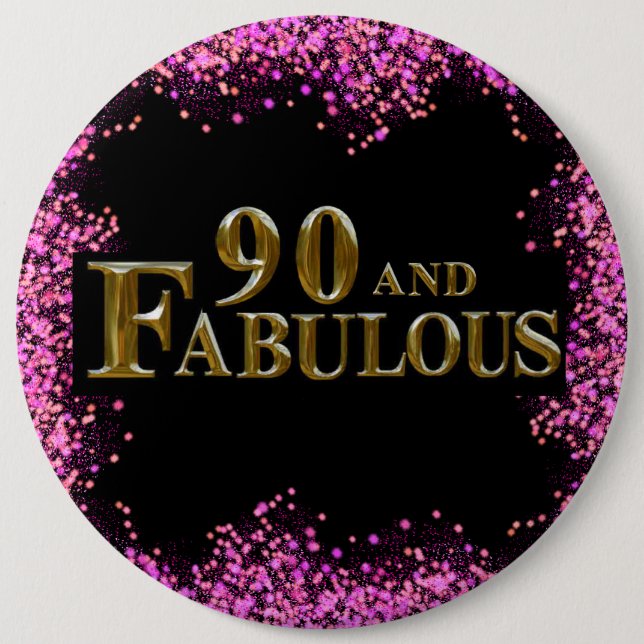 Badge Rond 15,2 Cm Anniversaire 90 ans (Devant)