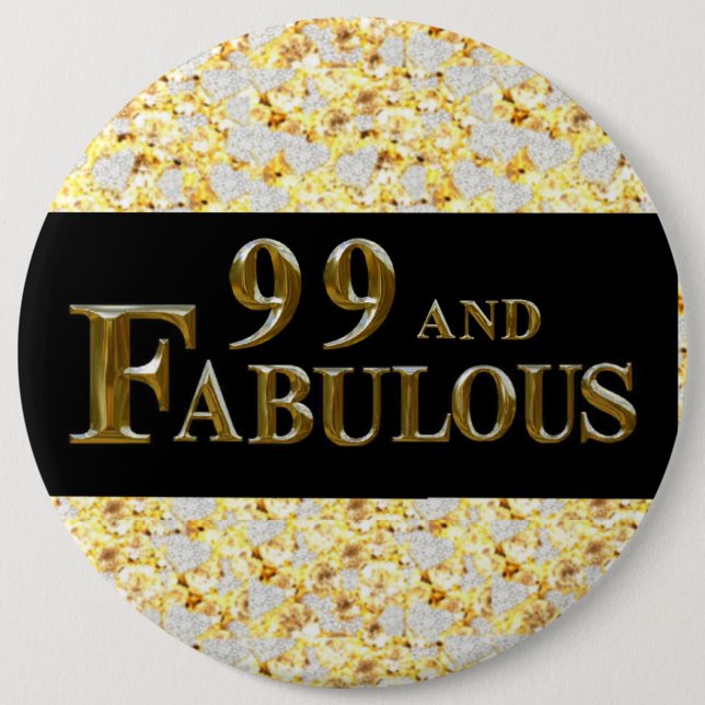 Badge Rond 15,2 Cm Anniversaire 99 ans (Devant)