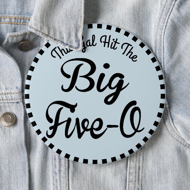 Badge Rond 15,2 Cm Anniversaire de 50 ans - style vintage (En situation)