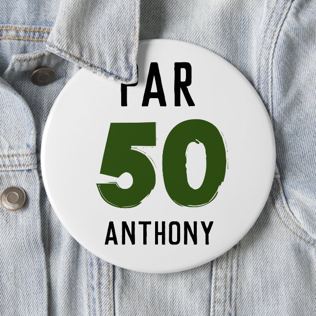 Badge Rond 15,2 Cm Anniversaire Golfer Funny 50e heureux papa Par (En situation)