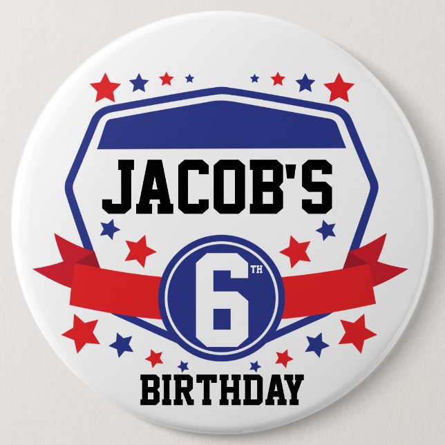 Badge Rond 15,2 Cm Anniversaire Ninja Warrior (Devant)