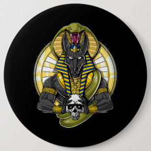 Badge Rond 15,2 Cm Anubis Egyptian Wolf God