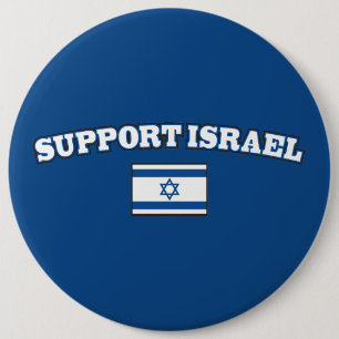 Badge Rond 15,2 Cm Appui Israël avec le drapeau